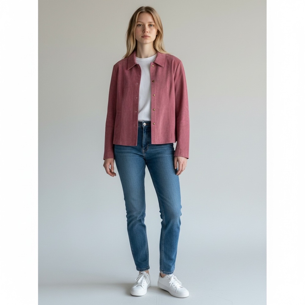 VTG FORENZA 90s Pink Suede 100% Leather Nineties Jacket